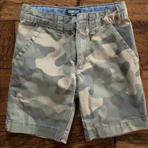 Boys camo shorts.